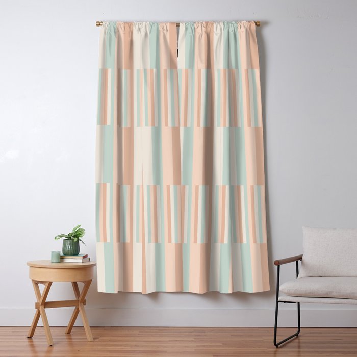 Mixed Stripes Pattern VI Soft Pastel Window Curtain Gallery Image 5