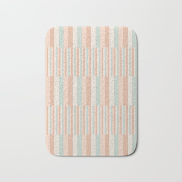 Mixed Stripes Pattern VI Soft Pastel Bath Mat Gallery Image 1