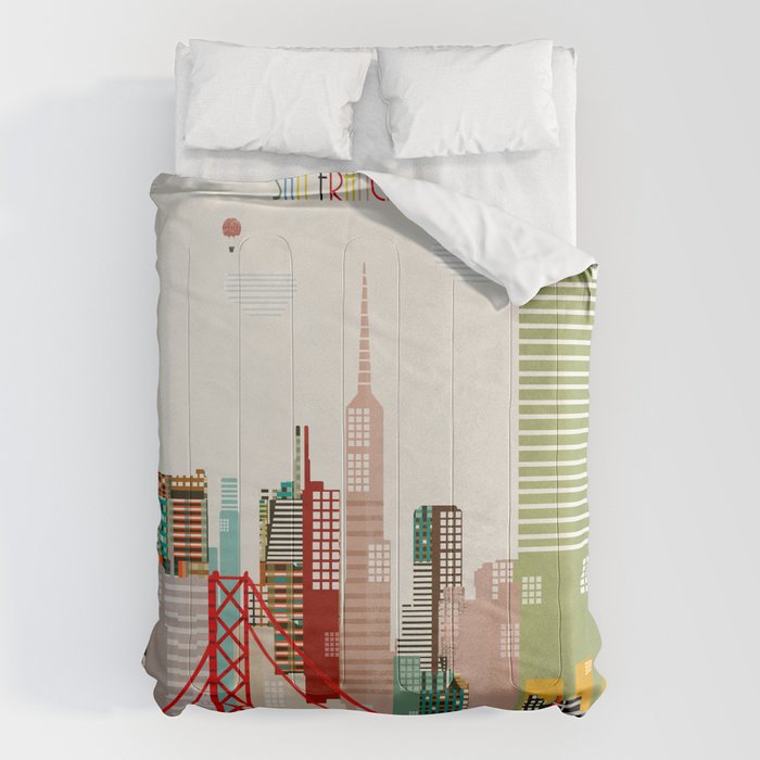 san francisco skyline Comforter Gallery Image 6