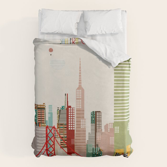 san francisco skyline Duvet Cover Gallery Image 6