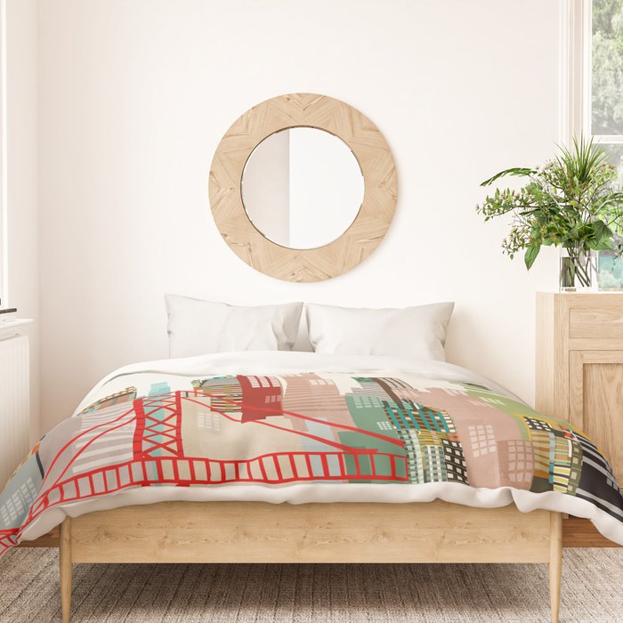 san francisco skyline Duvet Cover Gallery Image 3