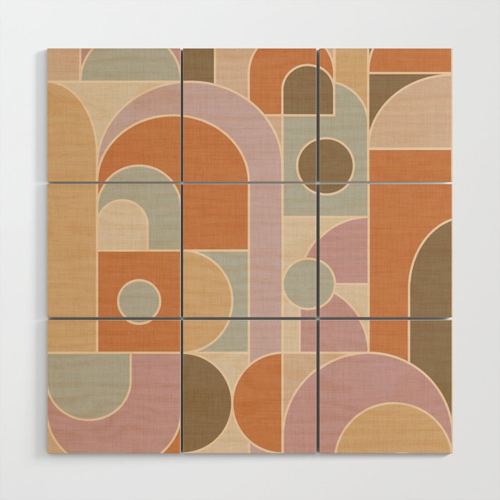 Abstract bauhaus Shapes Wood Wall Art Gallery Image 1