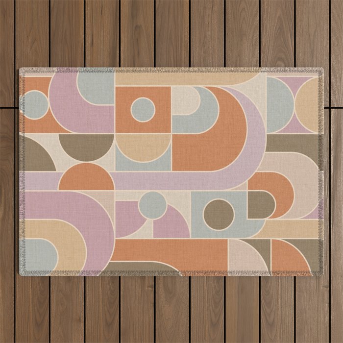 Abstract bauhaus Shapes Outdoor Rug Gallery Image 1