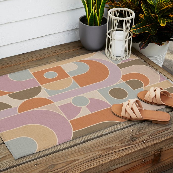 Abstract bauhaus Shapes Outdoor Rug Gallery Image 2