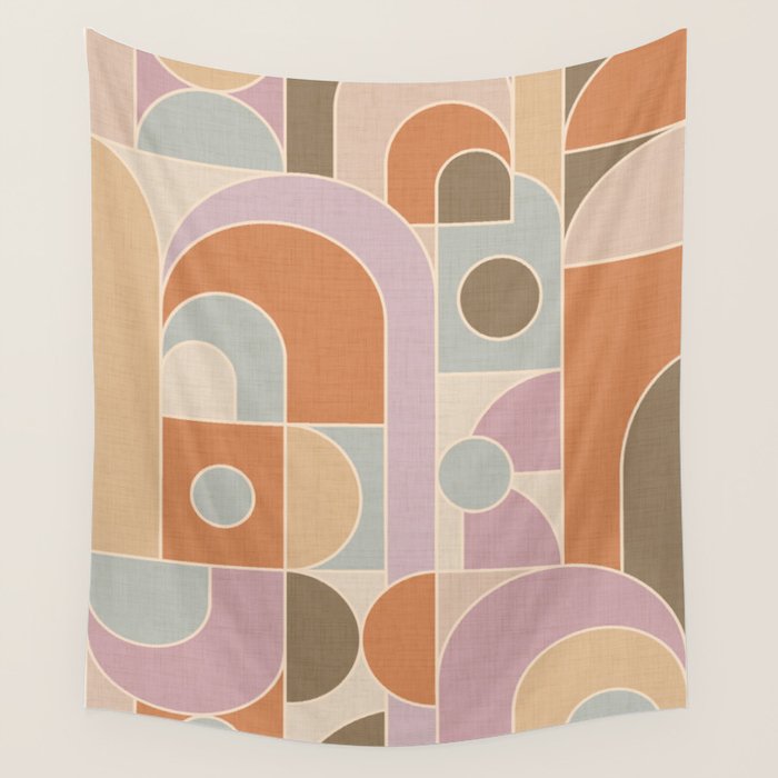 Abstract bauhaus Shapes Wall Tapestry Gallery Image 4