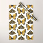 Golden Butterfly & Moth Wrapping Paper Gallery Image 1