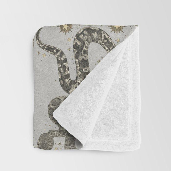 celestial snakes silver Throw Blanket Gallery Image 3