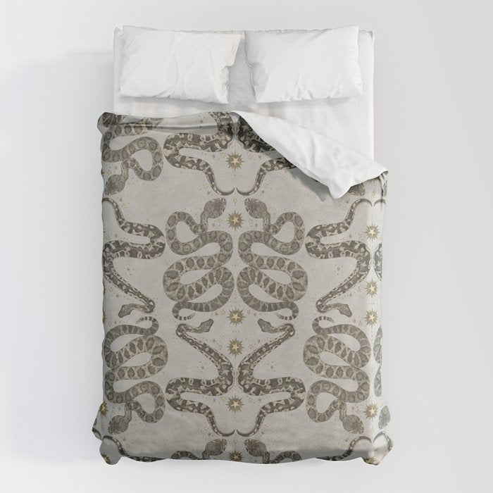 celestial snakes silver Duvet Cover Gallery Image 6