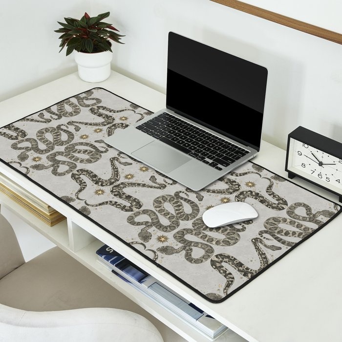 celestial snakes silver Desk Mat Gallery Image 2