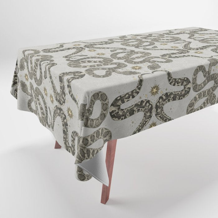 celestial snakes silver Tablecloth Gallery Image 1