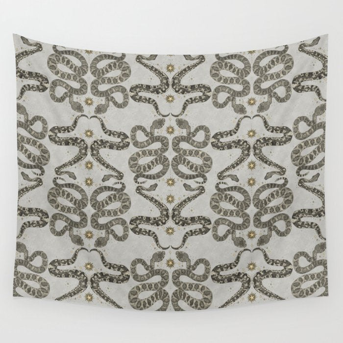 celestial snakes silver Wall Tapestry Gallery Image 1
