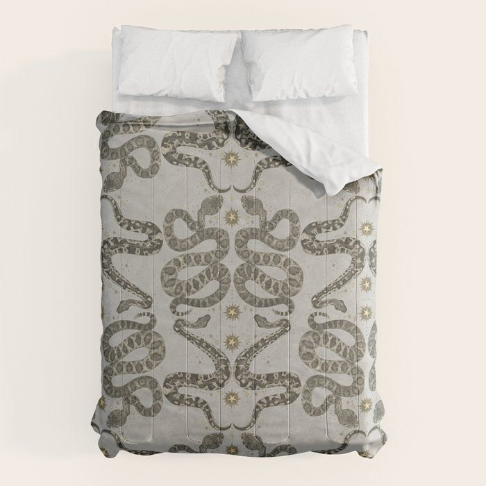celestial snakes silver Comforter Gallery Image 6