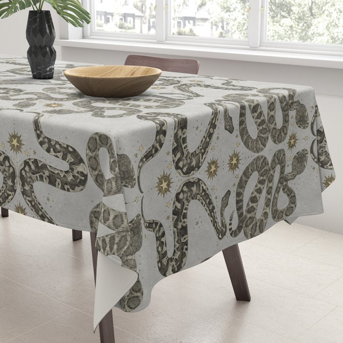 celestial snakes silver Tablecloth Gallery Image 3