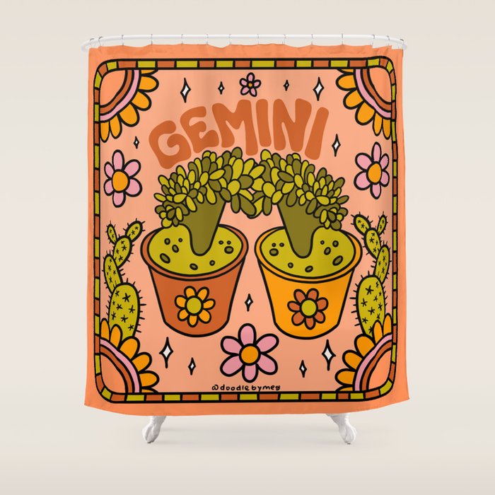 Gemini Cactus Shower Curtain Gallery Image 1