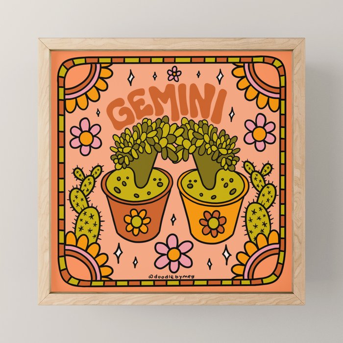 Gemini Cactus Mini Art Print Gallery Image 1