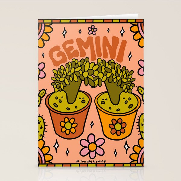 Gemini Cactus Stationery Card Gallery Image 2