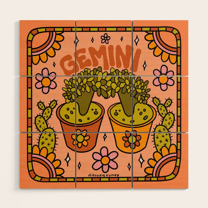 Gemini Cactus Wood Wall Art Gallery Image 1