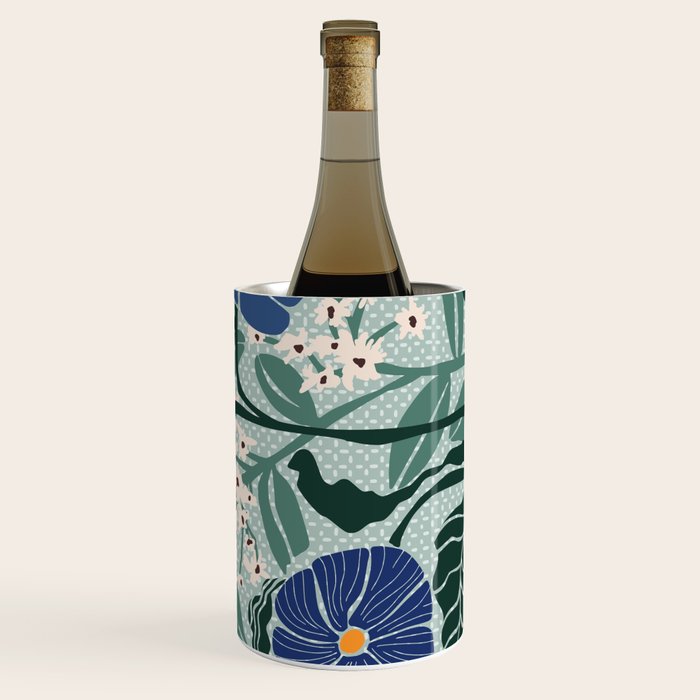 Klimt flowers light blue Wine Chiller Gallery Image 3