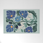 Klimt flowers light blue Welcome Mat Gallery Image 1