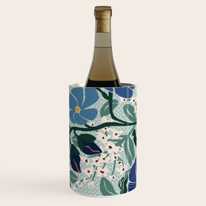 Klimt flowers light blue Wine Chiller Gallery Image 1