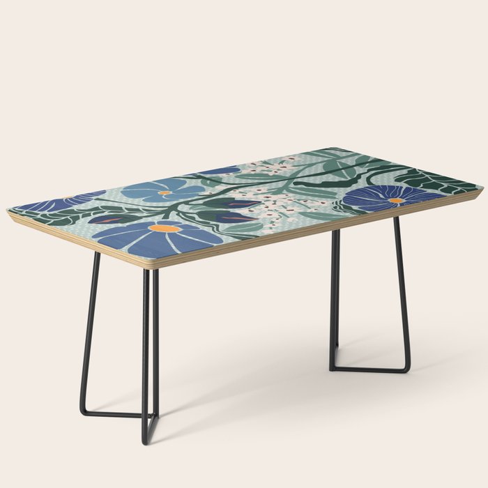 Klimt flowers light blue Coffee Table Gallery Image 1