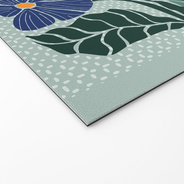 Klimt flowers light blue Welcome Mat Gallery Image 2