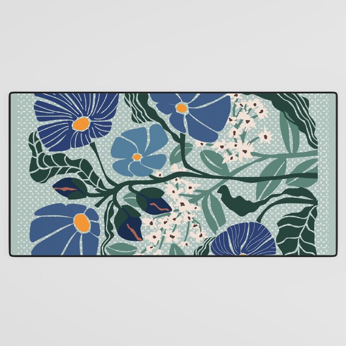 Klimt flowers light blue Desk Mat Gallery Image 3