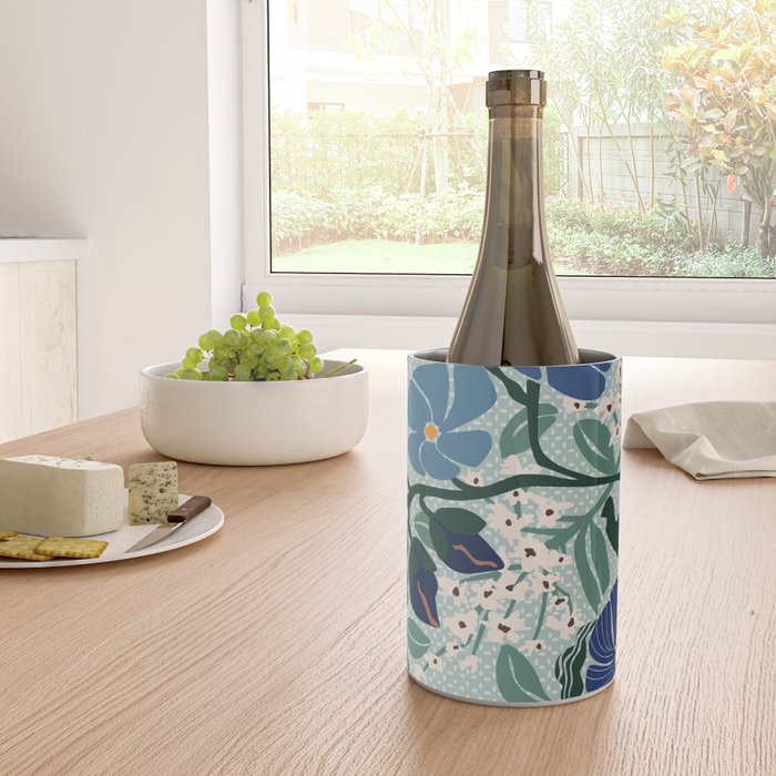 Klimt flowers light blue Wine Chiller Gallery Image 4