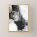 Black and White Textured Abstract Painting "Delve 3" Mini Art Print Gallery Image 1