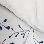 Floral Blooms and Leaves, Navy Blue, Pink and White Comforter Gallery Image 4
