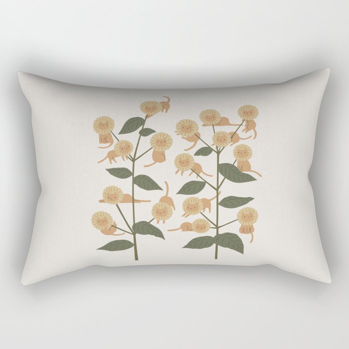 Cat and Plant 7B Rectangular Pillow Gallery Image 2