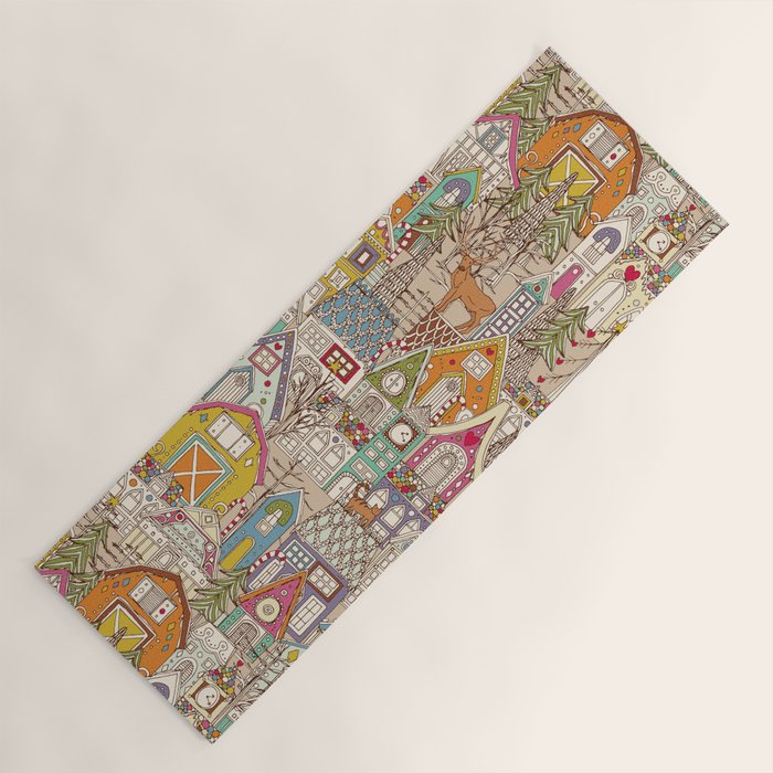 vintage gingerbread town Yoga Mat Gallery Image 1