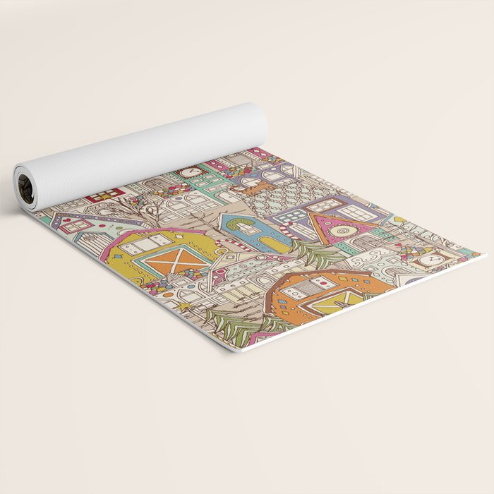vintage gingerbread town Yoga Mat Gallery Image 2