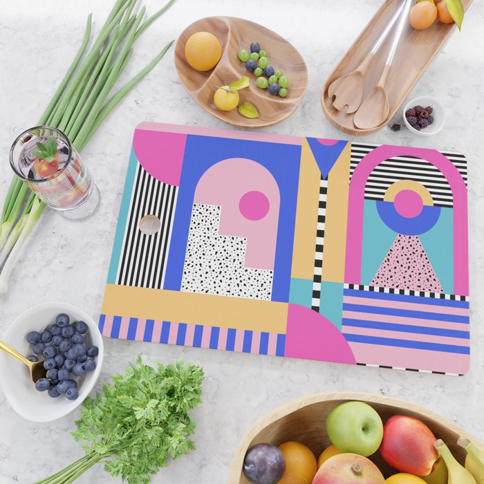 Memphis pattern 96 - 80s / 90s Retro Cutting Board Gallery Image 2