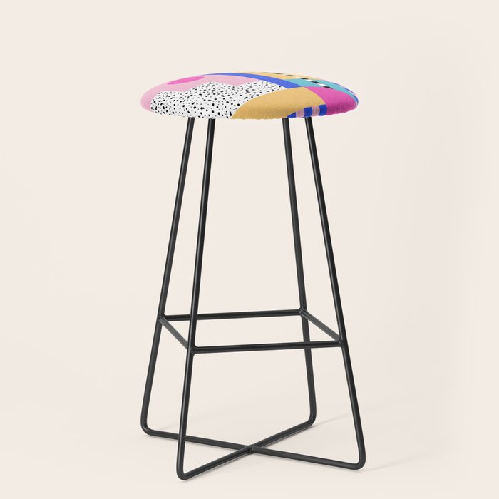 Memphis pattern 96 - 80s / 90s Retro Stool Gallery Image 1