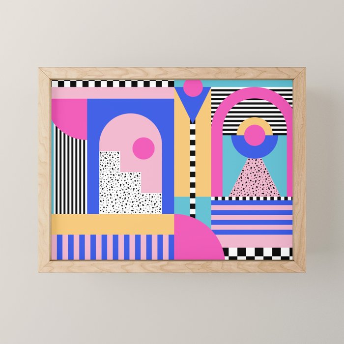 Memphis pattern 96 - 80s / 90s Retro Mini Art Print Gallery Image 1