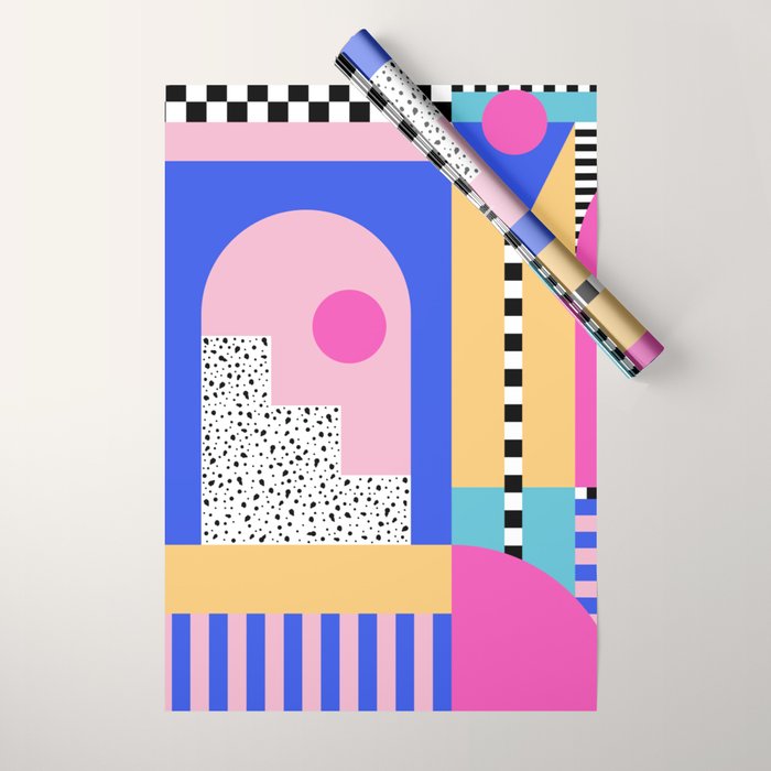 Memphis pattern 96 - 80s / 90s Retro Wrapping Paper Gallery Image 1