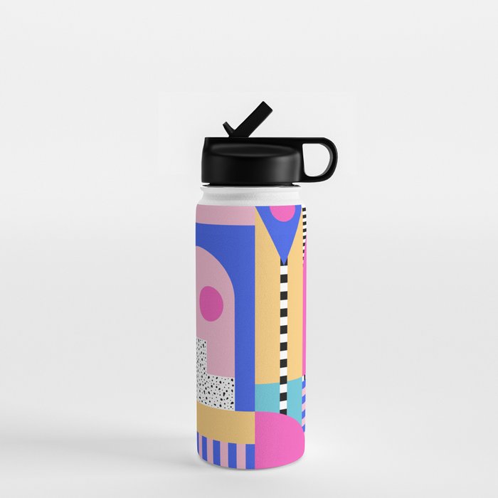 Memphis pattern 96 - 80s / 90s Retro Water Bottle Gallery Image 1