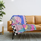 Memphis pattern 96 - 80s / 90s Retro Throw Blanket Gallery Image 1