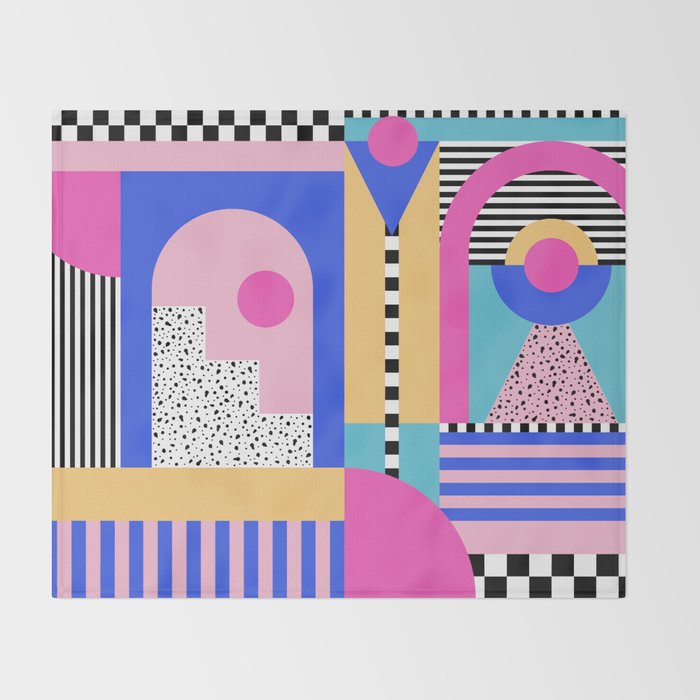 Memphis pattern 96 - 80s / 90s Retro Throw Blanket Gallery Image 2