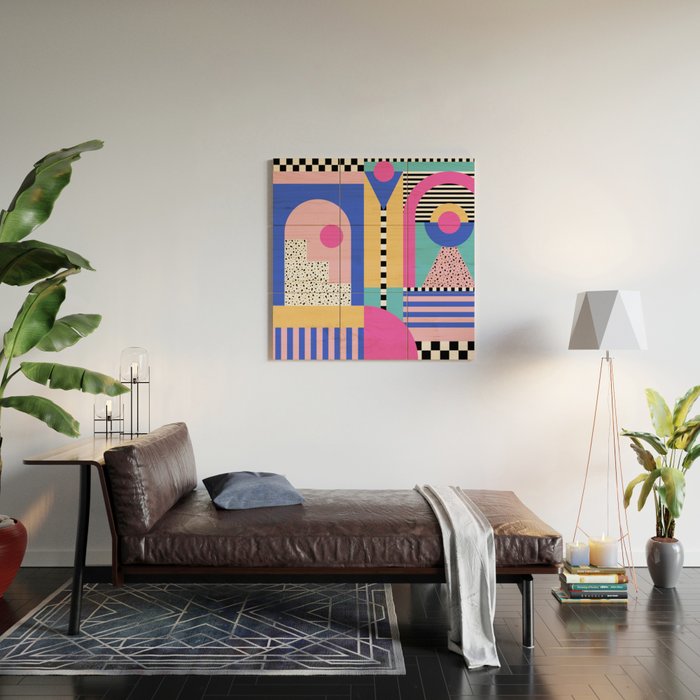 Memphis pattern 96 - 80s / 90s Retro Wood Wall Art Gallery Image 2