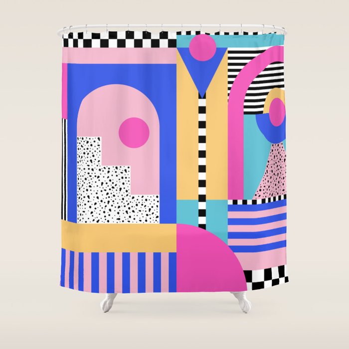 Memphis pattern 96 - 80s / 90s Retro Shower Curtain Gallery Image 1