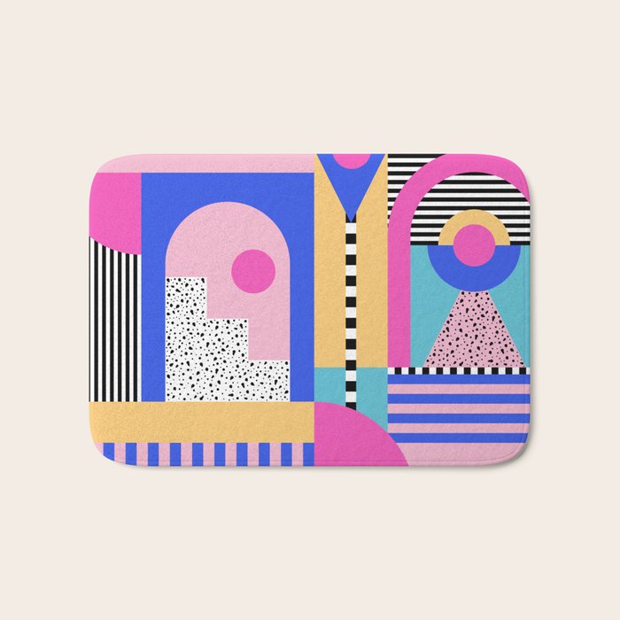 Memphis pattern 96 - 80s / 90s Retro Bath Mat Gallery Image 1