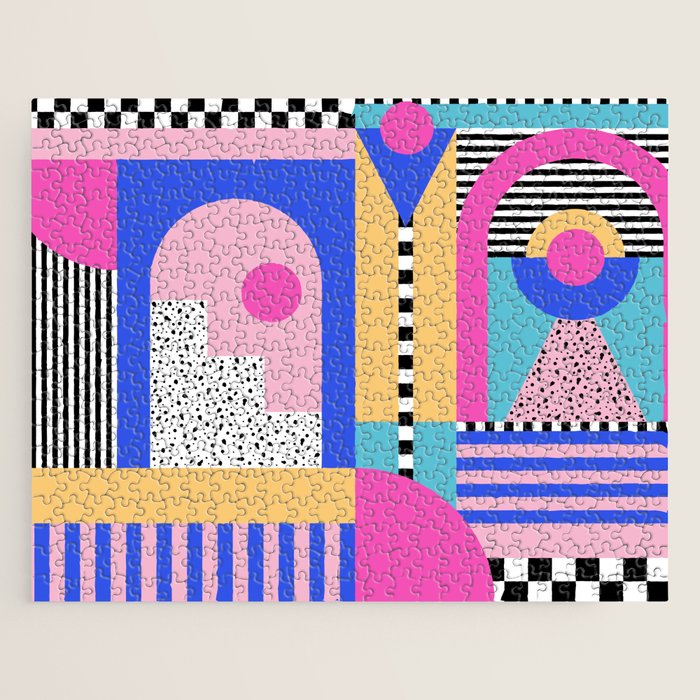 Memphis pattern 96 - 80s / 90s Retro Jigsaw Puzzle Gallery Image 1