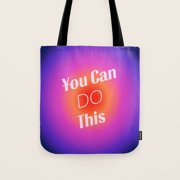 You Can Do This - Gradient Inspirational Quotes Tote Bag Gallery Image 1