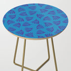 Blue Toned Wispy Leaves Contemporary Abstract Pattern Side Table Gallery Image 2