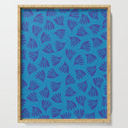 Blue Toned Wispy Leaves Contemporary Abstract Pattern Serving Tray Gallery Image 1