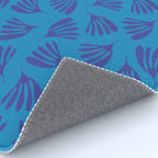 Blue Toned Wispy Leaves Contemporary Abstract Pattern Rug Gallery Image 4