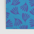 Blue Toned Wispy Leaves Contemporary Abstract Pattern Poster Gallery Image 3