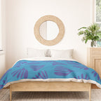 Blue Toned Wispy Leaves Contemporary Abstract Pattern Duvet Cover Gallery Image 3
